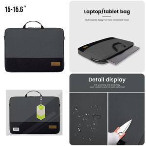 15-15.6 "máy tính xách tay Túi hy8151 màu đen + màu xám phong cách máy tính xách tay trường hợp bìa - Product Image 2