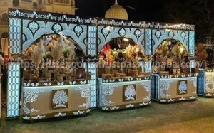 เคาน์เตอร์อาหารพรีเมี่ยมแบบสั่งทำที่กำหนดเองดีไซน์แบบถอดออกได้วัสดุสแตนเลสงานอีเวนต์หรูหราวินเทจ - Product Image 2