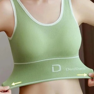 แผ่นรองหน้าอกเนื้อนุ่มสำหรับออกกำลังกายเล่นกีฬาฟิตเนสเล่นโยคะฟิตเนสแบบไขว้กันน้ำหนักเบาสีทึบสำหรับผู้หญิง - Product Image 5