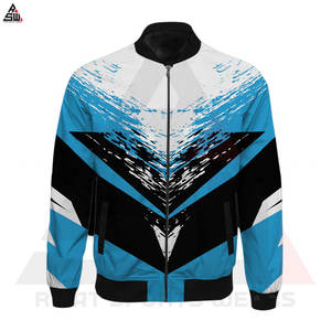 Veste bomber d'extérieur matelassée en toile imperméable coupe-vent à col montant avec logo personnalisé de haute qualité - Product Image 5