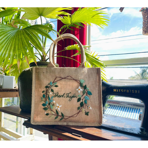 ถุงช้อปปิ้งแบบใช้ซ้ำได้ถุงผ้าปอกระเจาสวยงามสำหรับโรงเรียนวิทยาลัยการเดินทางชายหาดผลิตในเวียดนาม - Product Image 1