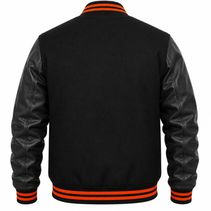 Blouson universitaire matelassé chauffant personnalisé pour homme, en laine et 100 % coton, décontracté, avec logo frontal - Product Image 2