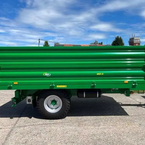New Hot Dipped Galvanized Steel Hydraulic Back Tipping <b>Trailer</b> Two Axles Four <b>Wheel</b> Farm Tractor Dump <b>Trailer</b> for Transportation - Product Image 1