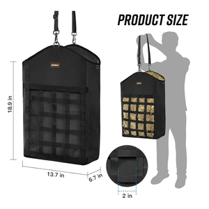 Vente flash : Mangeoire de voyage réglable à suspendre avec corde pour remorque, filet à foin avec anneau inférieur pour filet à chapeau, chevaux - Product Image 2