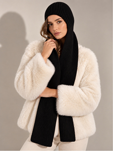 Ensemble écharpe et bonnet en tricot doux pour femme |   Écharpe-cagoule chaude d'hiver pour femmes - Product Image 5