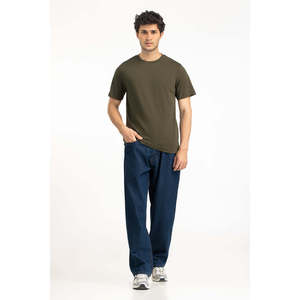 T-shirt personnalisé pour homme, 100% coton, col rond, manches courtes, coupe classique, vert olive uni, respirant, tissu 320g, impression numérique - Product Image 6