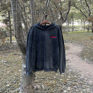 เสื้อฮู้ดดี้คุณภาพพรีเมียมแบบ OEM สตรีทแวร์ ฮู้ดคู่ ผ้าฝ้ายคอมบ์ 100% เฟรนช์เทอร์รี่ วินเทจ 500 กรัม ซักย้อมแบบแอซิดวอช - Product Image 1