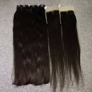 Haute qualité 100% vierge perruque de cheveux noirs grand Stock os chaud dentelle droite couleur transparente - Product Image 1