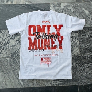 Camiseta de hombre de algodón 100% de peso pesado, ropa de calle con logotipo gráfico personalizado, ropa de uso diario con estampado de pantalla de gran tamaño con ajuste cómodo - Product Image 5