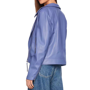 Les détails robustes rencontrent la finition polie dans cette veste en cuir véritable polyvalente pour femmes conçue pour une confiance toute la journée - Product Image 2