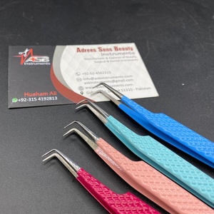 Pince à cils bleu menthe à 90 degrés pince à épiler extension de cils en acier inoxydable japonais - Product Image 2