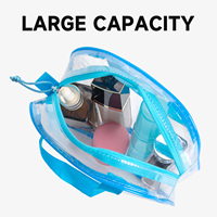 Sacs à cosmétiques transparents pour femmes et hommes, trousse de toilette imperméable en PVC, organiseur de maquillage avec fermeture éclair