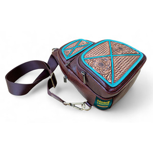 Liquidación de fábrica, bandolera de cuero de vaca genuino para hombre, bolsa de pecho con correa cruzada, bolsa Mini deportiva para gimnasio, bolsa para correr, venta OEM - Product Image 3