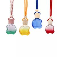 Offre Spéciale – Diffuseur d'Huiles Essentielles Liquides en Verre 12ml en Forme de Pomme pour Voiture, Parfum Rose Lavande, Boîte de 40 Pièces avec Couvercle en Bois