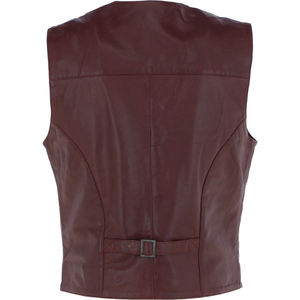 2024 dernière conception hommes vélo gilet couleur unie Style occidental col en v en cuir gilet bouton fermeture respirant vêtements d'extérieur - Product Image 4