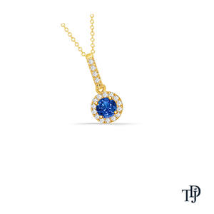 Pendentif en forme de halo de luxe plaqué platine 18 carats (diamant naturel) avec pierres de coupe brillante certifiées IGI, élégant et tombant - Product Image 6