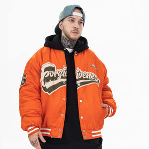 Blouson aviateur en toile respirante à col rond pour hommes avec logo personnalisé pour l'hiver Street Style - Product Image 5