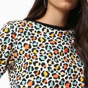 Coupe ample côtelé col rond 80% coton 20% polyester polaire côtelé poignets et sweat-shirt femme - Product Image 6