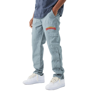 Pantalons de survêtement décontractés pour hommes en toile épaisse délavée au soleil, 100% coton, respirants, style streetwear en gros - Product Image 1