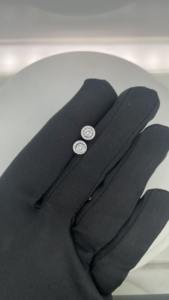 ต่างหูเพชรธรรมชาติที่ผ่านการรับรองจาก IGI 14kt หรูหราสีขาวทอง - Product Image 3