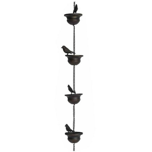 Cadena de Lluvia de Metal con Diseño de Mariposa, Adorno de Jardín para Exteriores, Acabado en Cobre, Cadena de Lluvia Colgante para Césped y Jardín - Product Image 6