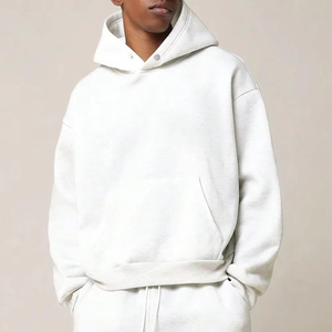 Sudadera con Capucha Oversize Premium para Hombre, Manga Regular, Tejido de Punto, Casual, Hombro Caído, Botones, Estampado Digital, Corta - Product Image 1