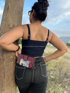 New Western Stylish Cowhide Tooled Fur <b>Leather</b> Wristlets Clutches Women Designed <b>Purse</b> Hot Selling Tooled <b>Leather</b> Unique Wallets - Product Image 3