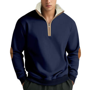 Alta calidad 220gsm Vintage Heavyweight 100% algodón Quarter Zip Pullover Big Tall Men's Winter Streetwear Oversized Casual Long - Product Image 4