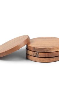 GUÍA DE BELLEZA STURDY MORDEN MULTI COASTERS DE MADERA Funcional Hecho a mano Bebida artesanal Posavasos de bambú Juego de 6 paquetes con soporte - Product Image 6
