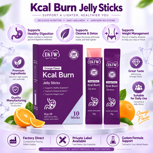 OKTW Kcal Burn Jelly Sticks Sabor <span class=keywords><strong>Naranja</strong></span>, Apoyo a <span class=keywords><strong>la</strong></span> Saciedad, Control de Peso, Suplemento Dietético, Marca Privada OEM - Product Image 4