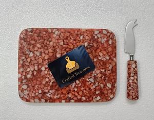 Tabla de Quesos de Calidad Sostenible con Juego de Cuchillos para Mantequilla, Diseño de Resina y Piedra Incrustada, Tabla para Servir Charcutería - Product Image 6