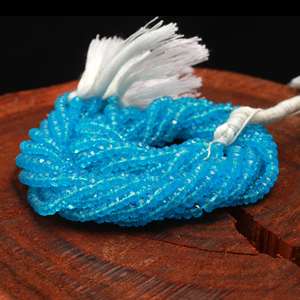 El más vendido Cuentas de piedra natal de Diciembre Hermoso Topacio azul cielo natural Facetado Rondelle Forma de 4mm para la fabricación de joyas y manualidades - Product Image 1