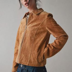 เสื้อโค้ทลำลองผู้หญิง หนังแกะแท้คุณภาพสูง ดีไซน์คลาสสิก กระดุมสองแถว แต่งด้วยผ้าไหม กันลม อุ่นสบาย ทันสมัย เหมาะสำหรับฤดูใบไม้ร่วง - Product Image 4