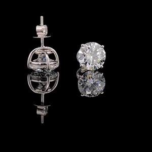 Pendientes de Diamantes Cultivados en Laboratorio con Certificación IGI de 4.00 CTW, Oro Sólido de 14K, Corte Redondo, Joyería Fina - Product Image 2