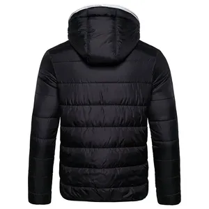 Chaqueta Acolchada con Capucha para Hombre, Estilo Casual, Cierre de Cremallera, Color Sólido, Resistente al Viento, Relleno de Poliéster, Corte Ajustado - Product Image 6