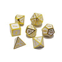 Jeu de dés métalliques creux écologiques de haute qualité avec formes polyédriques - 7 pièces, dés à roulement fluide pour DND et jeux de rôle