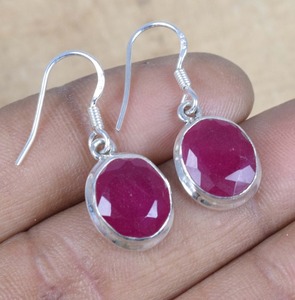 Pendientes de Plata de Ley 925 sólida para niñas, moda de rubí con sello de moda para regalos, pendientes, joyería para mujeres indias - Product Image 5