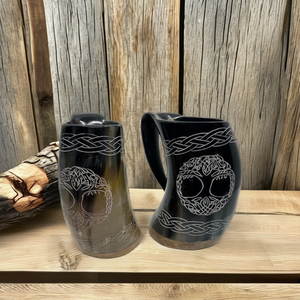 ถ้วยดื่มฮอร์นธรรมชาติทำด้วยมือสไตล์ราคาถูกถ้วยฮอร์นแท้สำหรับร้านค้าแก้วมักฮอร์นสไตล์ไม่เหมือนใคร - Product Image 3