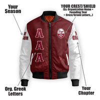 Patch personnalisé avec lettres grecques marron, fermeture éclair sur le devant KA | Veste imperméable à capuche de haute qualité PSI Winter Long Stand Collar