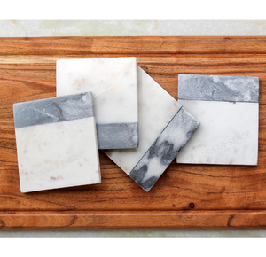 Wholesale <b>Marble</b> <b>Coaster</b> Bar Office-Desktop Protection Brass Leaf Shaped Beverages Tabletop Protection <b>Coaster</b> - Product Image 2