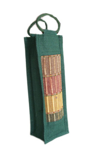 Custom Logo Reusable Portable Wine Carrier Tote <b>Bag</b> Non-Woven Red Wine Bottle Holder Cotton Geometric Pattern Jute <b>Gifts</b> - Product Image 4