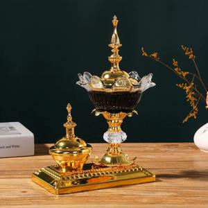 เครื่องเผาธูปสไตล์โมเดิร์นดีไซน์แบบโบราณทำจากโลหะและคริสตัล - Product Image 4