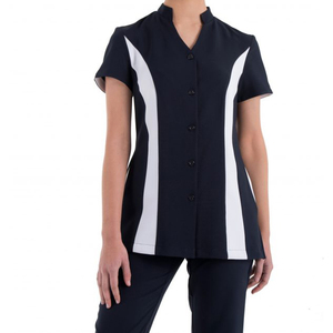 Uniforme de Túnica de Manga Corta de Algodón y Elastano con Logotipo Personalizado para Mujer, para Masajes Tailandeses, Spa, Salón de Belleza, Ropa de Trabajo de Hotel - Product Image 1