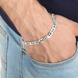 NOVAMART Fine 92.5 Sterling Silver Bracelet 8 Inch 18gm Anti-Tarnish Fine Charm Gift <b>for</b> <b>Men</b> & Boys Wholesale Export - Product Image 4