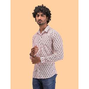 Chemise décontractée pour homme en coton imprimé à manches longues, respirante, en popeline ou tissu Oxford, motif floral ou à pois, offre ODM - Product Image 3