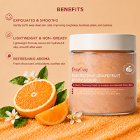 Gommage corporel crémeux bio 250 ml, parfum fruité pamplemousse orange mangue pêche blanche, hydratation intense, exfoliation douce