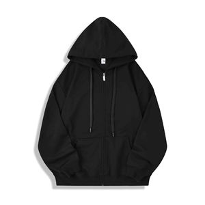 Sweat à capuche zippé unisexe personnalisé en molleton épais 430 g/m² avec logo brodé ou imprimé, style homme, 100 % coton, idéal pour l'hiver - Product Image 4