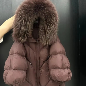 Vente chaude en gros veste à glissière personnaliser col en fourrure femmes veste d'hiver femme élégante fabricant de veste bouffante - Product Image 1