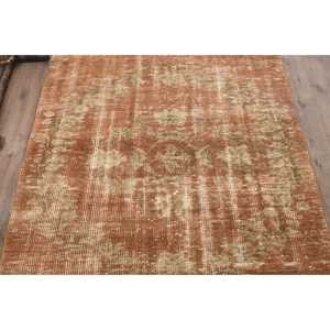 พรมวินเทจขนาด 4.2x7.9 ฟุต พรมตุรกี พรมลายกราฟิกสีน้ำตาลเหลือง - Product Image 3