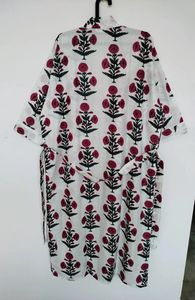 Kimono de algodón hasta el suelo para mujer, bata de dormir cómoda lavable con estampado Floral, vestido de dama de honor, ropa de playa hecha a mano - Product Image 5